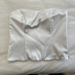 Abercrombie & Fitch White Satin Sculpt Corset Top